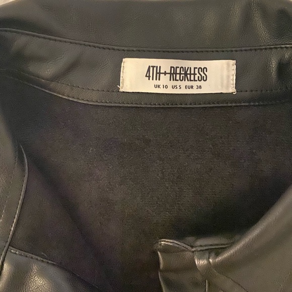 4th & Reckless by Vici black vegan leather shacket with snaps - Picture 2 of 4